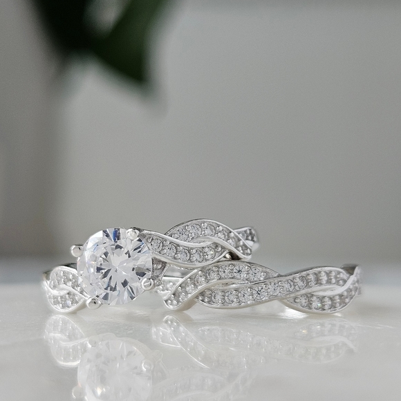 Braided Ring Set, 925 Sterling Silver size 7 - Picture 3 of 9